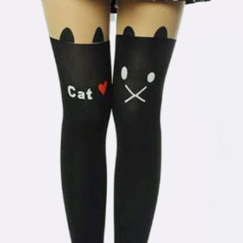 Kitty Cat Heart Halloween tights